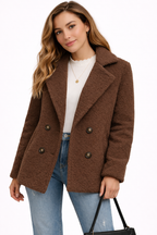 Korte Teddy Jas met Knoopsluiting