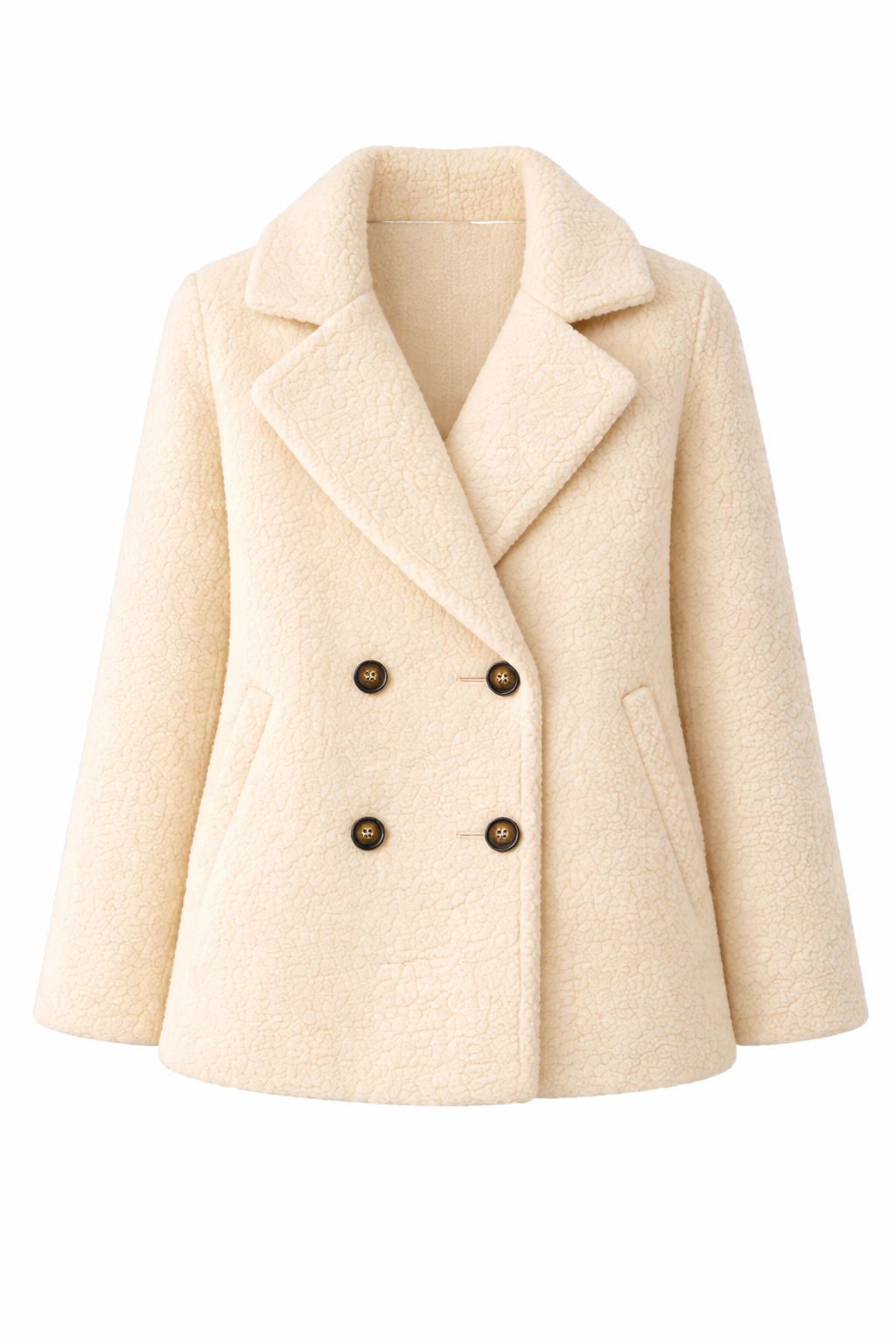 Korte Teddy Jas met Knoopsluiting