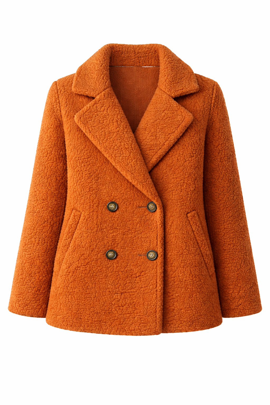 Korte Teddy Jas met Knoopsluiting