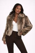 Camel Faux Fur Damesjas