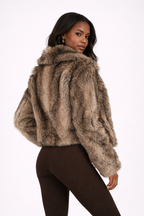 Camel Faux Fur Damesjas