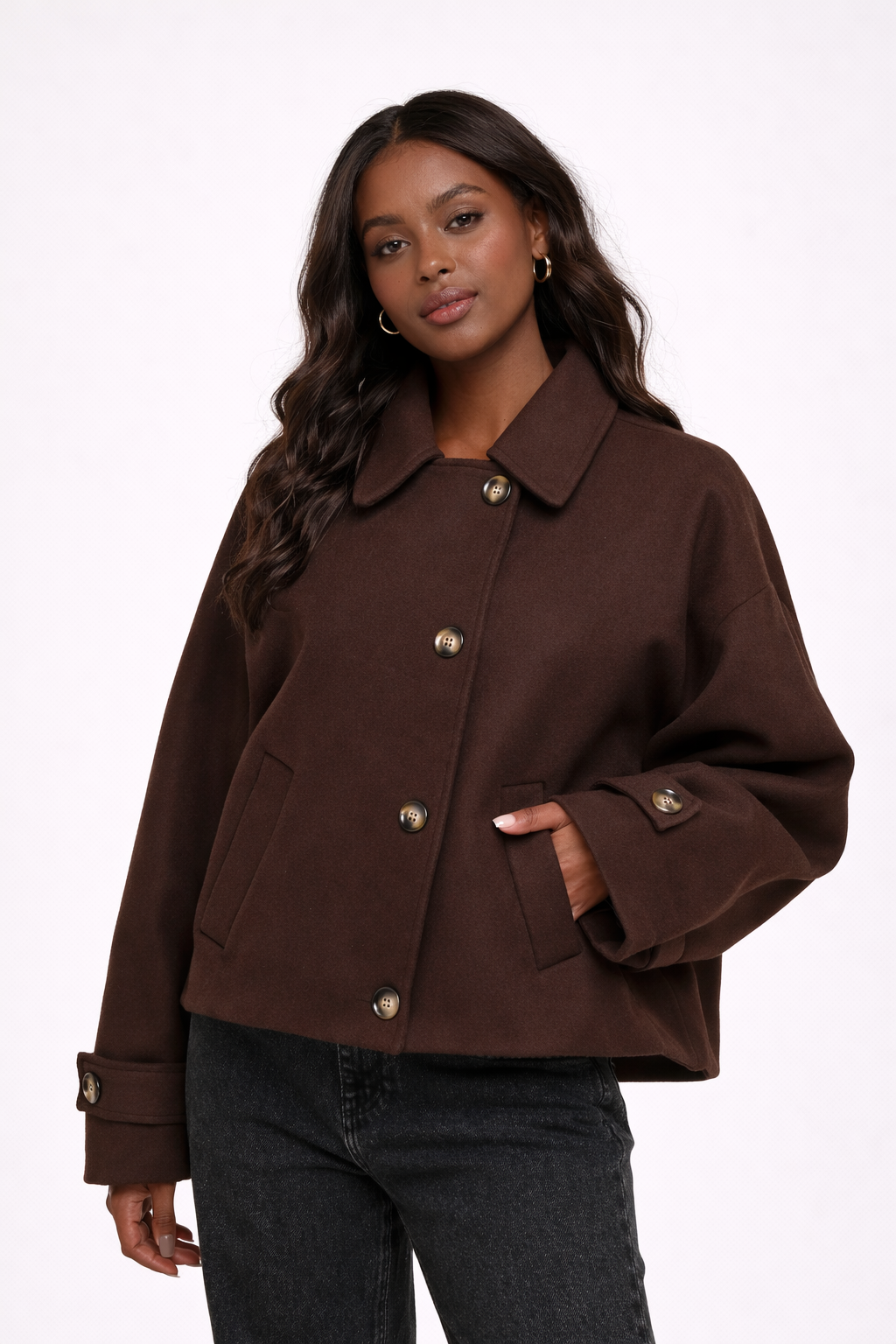 Donkerbruine Korte Damesjas