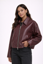 Luxe Bordeaux Faux Leren Damesjas