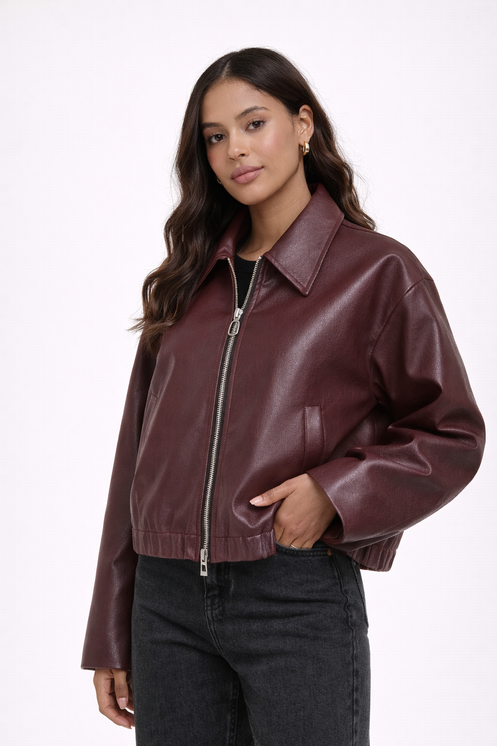 Luxe Bordeaux Faux Leren Damesjas