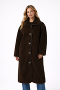 Mantel Teddy Damesjas – Donkerbruin