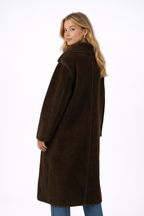 Mantel Teddy Damesjas – Donkerbruin