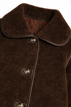 Mantel Teddy Damesjas – Donkerbruin